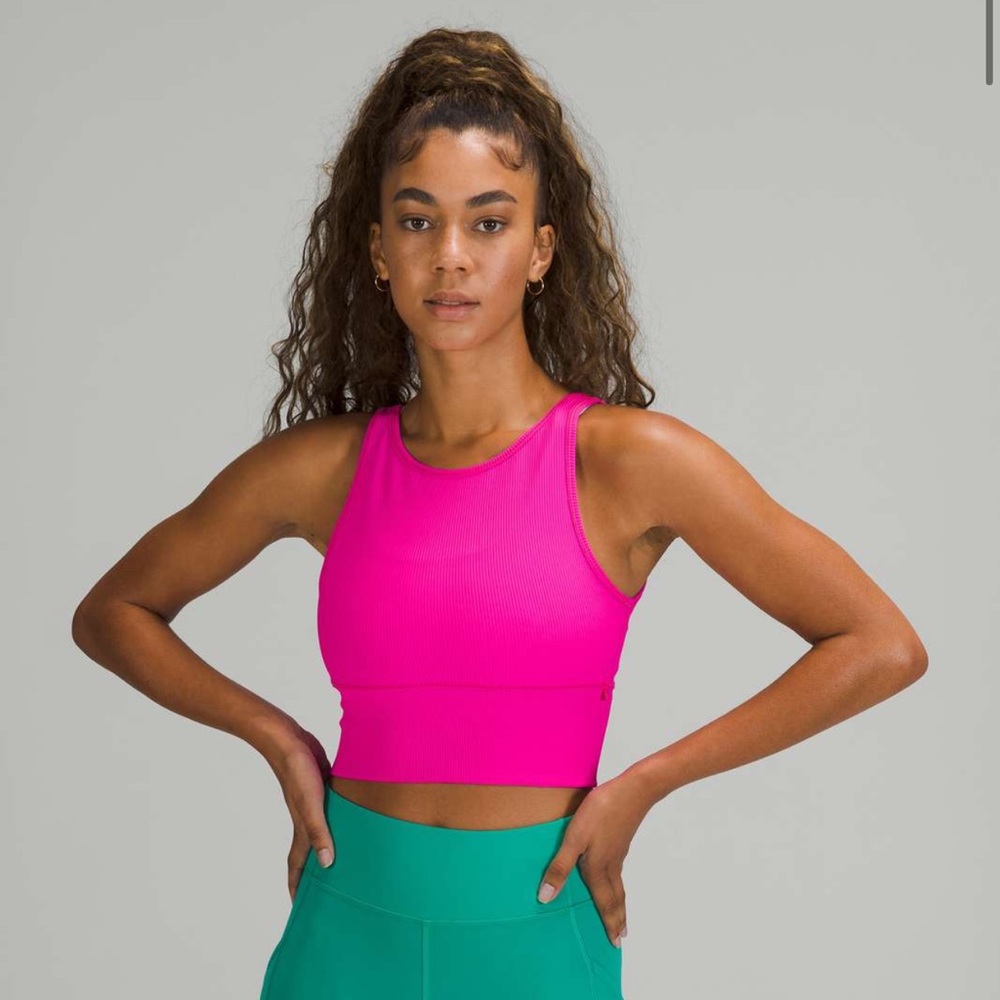 Lululemon Power Pivot Ribbed Tank in Pow Pink Size 6